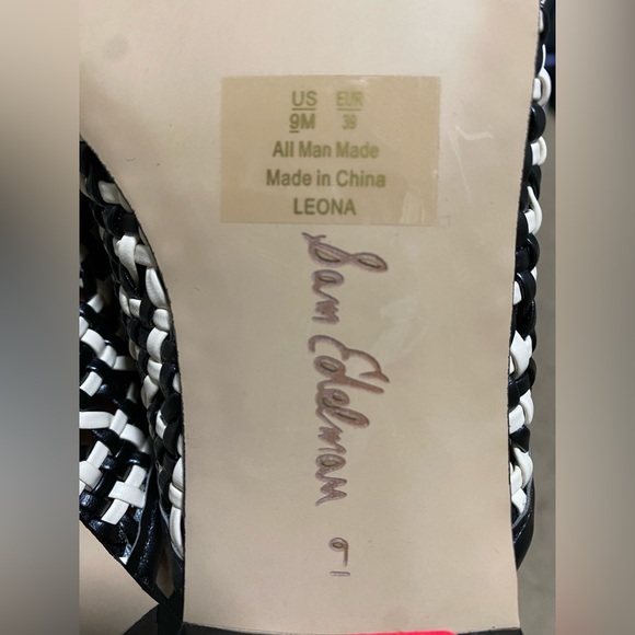 SAM EDELMAN Leona Black/Modern Ivory Mules Size 9 Medium (B, M) - Picture 11 of 12